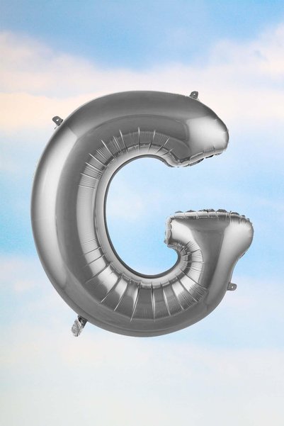 PEKSHOP Letter G Silver Foil Balloon 100 Cm 40 Inches 1 Meter Silver