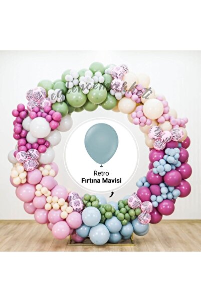 eğlencemarketi 12 Inç Standart Boy Retro Balon 20 Adet Fırtına Mavisi