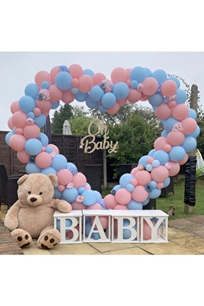 PEKSHOP Cinsiyet Partisi Makaron Pembe Ve Mavi Balon Zinciri 100 Adet