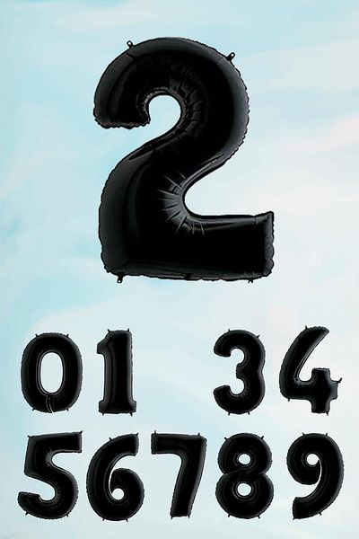 PEKSHOP Black Number Foil Balloon Large Size Black Number Balloons 100cm 40inch