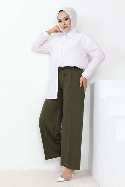 Bestenur Meva – Hose mit weitem Bein und Gürtel