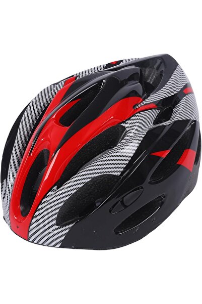 Endless خوذة ركوب الدراجات والتزلج بحزام قابل للتعديل، بولي كربونات باللونين الأسود والأحمر، EPS، مبطنة للبالغين