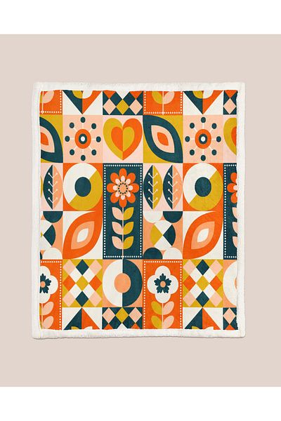 YORKADESIGN Sherpa Patterned Thick Double Tv Blanket