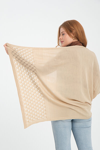 VEGA MODA Μονόχρωμο σάλι ώμου με διάτρητο σχέδιο - Άνετο, πλεκτό γυναικείο σάλι