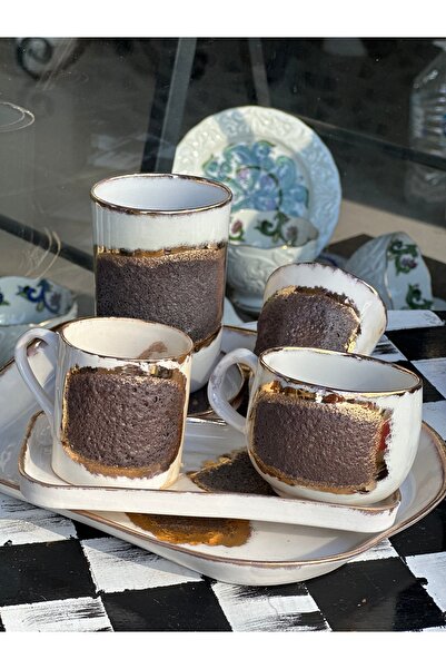 NADY STUDIO Yara Kintsugi - 110ml Turkish Coffee and Espresso Design Porcelain Mug