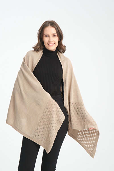 VEGA MODA Μονόχρωμο σάλι ώμου με διάτρητο σχέδιο - Άνετο, πλεκτό γυναικείο σάλι