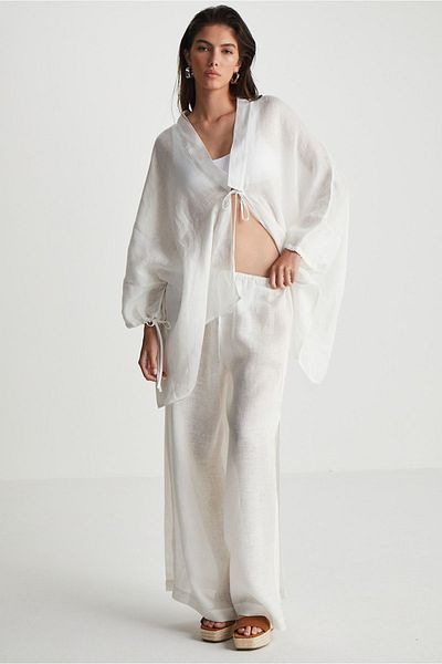 boneqa barcelona Linen White Caftan