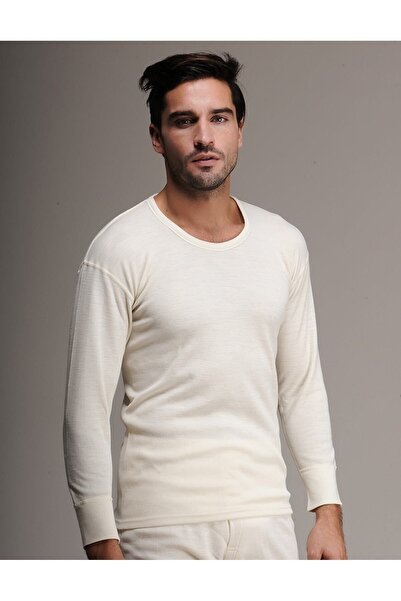 jilly jo Lenjerie de corp cu mânecă lungă de culoare ecru pentru bărbați