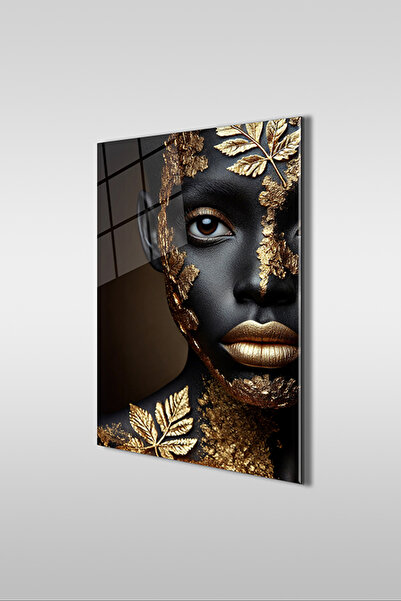 GLASZEN Afrička žena 2 Moderna vertikalna staklena slika