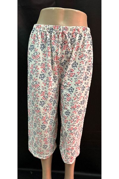 Kuryıldız White Patterned Cotton Women's Pajamas - Below the Knee Single Bottom