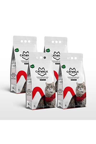 Catwalk 4 X 5 Lt Kokusuz Naturel Topaklanan Kedi Kumu