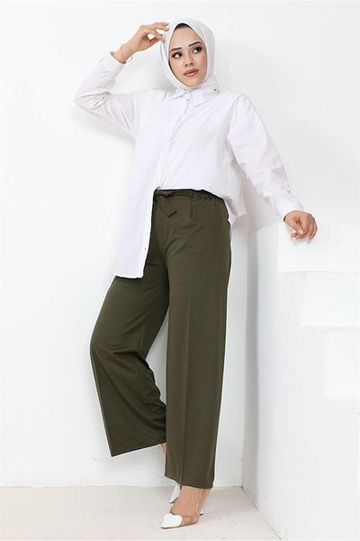 Bestenur Meva – Hose mit weitem Bein und Gürtel