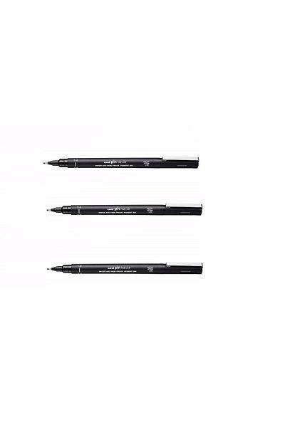 UNİ-BALL Uni Ball Pin 0.3 Technical Drawing Pen Black (3 Pieces)