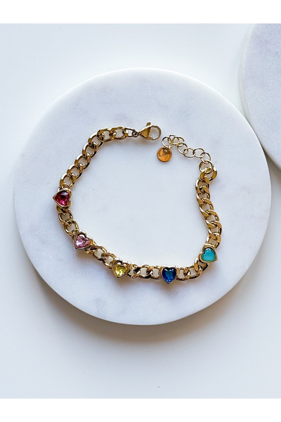 CHARMLUCKY STEEL COLORED HEART BRACELET