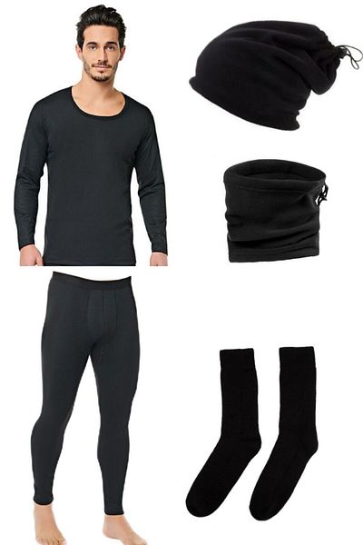 Momslab Комплект луксозни черни термо чорапи Polar Beanie