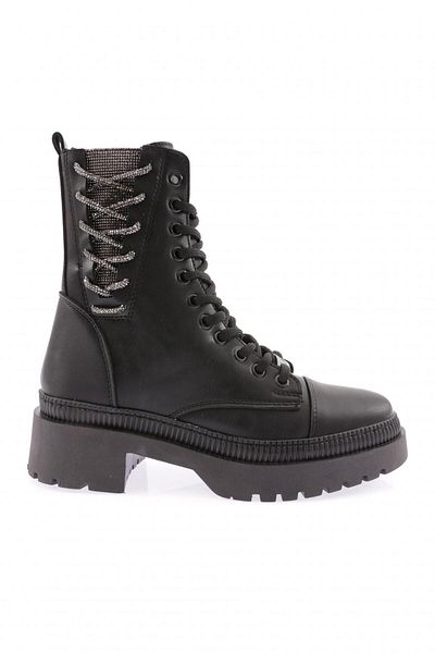 DGN Women's Black Boots - Lace-Up, Model 211011321027