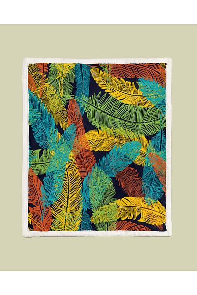 YORKADESIGN Sherpa Patterned Thick Double Tv Blanket