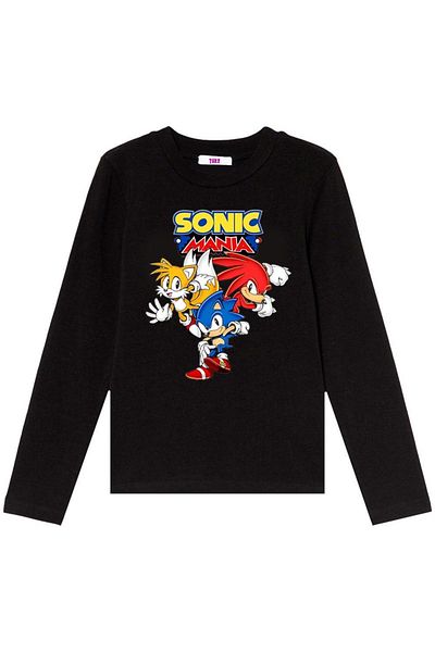 TakeTshirt Детска тениска с дълъг ръкав Sonic Black - унисекс