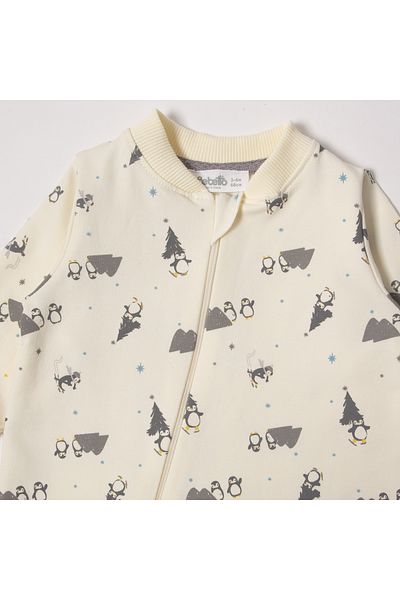 Bebetto Ecru K4475 - Jumpsuit with Two Thread Booties (Skier Penguin)