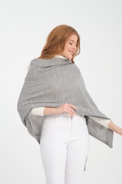 VEGA MODA Brass Patterned Single Color Shoulder Shawl - Comfortable Knitwear, Edge Stylish