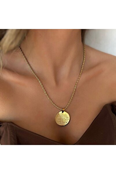 Nerisa Bijuteri قلادة أويتل كورسي من الفولاذ مع طرف مكتوب