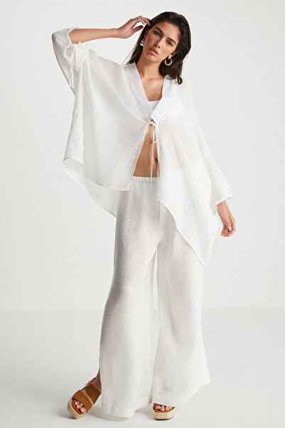 boneqa barcelona Linen White Caftan
