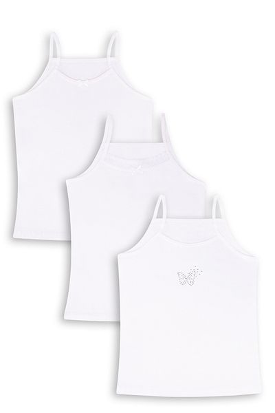 DOMİKİDS Domikids Girls' Cotton Undershirt 3 Pack