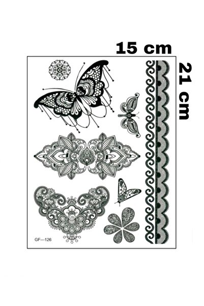 Mecit Tuhafiye KELEBEK GEOMETRİK ŞEKİLLER KOL BACAK VUCUT GEÇİCİ DÖVME