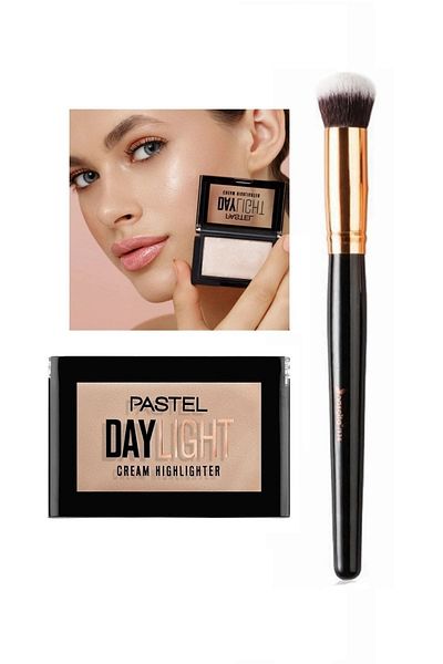 Pastel Nascita Professional Oval Concealer Brush + Daylight Cream Highlighter 11 Sunrise