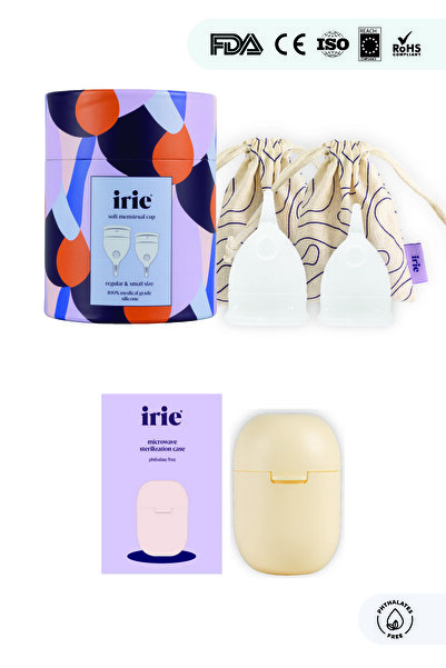 irie Adet Kabı Regl Kabı Menstrüel Kap 2'li Paket [[regular Small]] + Mikrodalga Sterilizasyon Kabı