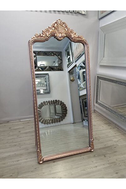 AYNA DENİZİ Princess Copper Gold Model Rose Gold Altın Renk Dekoratif Ayaklı Boy Aynası