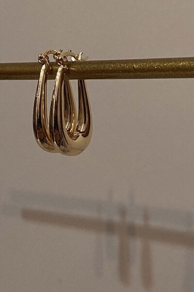 AMORE.İST STORE Dikdörtgen Halka Küpe