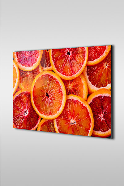 GLASZEN Tavă decorativă orizontală din sticlă cu felii de portocale