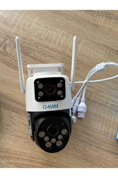 O-KAM Çift Kameralı 6MP PTZ Wifi Kamera Adaptör Hediyeli