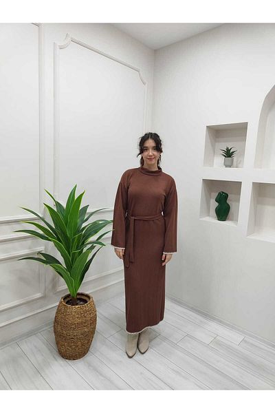 Moda Krash Seasonal Dress with Hair Embroidery - Patterned Detail