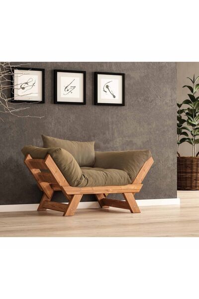 Woodesk Adalar Masif Tik-camel Renk Berjer