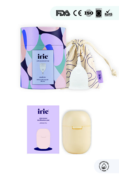 irie Adet Kabı Regl Kabı Menstrüel Kap Menstrual Cup [[small Transparan]] + Mikrodalga Sterilizasyon Kabı