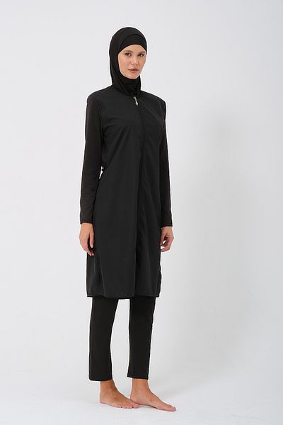 vawensea Parachute Fabric Lycra Sleeves and Leggings - Black Hijab Swimsuit