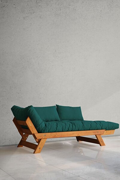 Woodesk Adalar Modern Masif Ahşap Tik-petrol Renk Kanepe