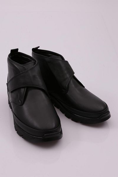 DGN Damenstiefel mit Klettverschluss, schwarzes Krokodilleder, echtes Leder 21677103