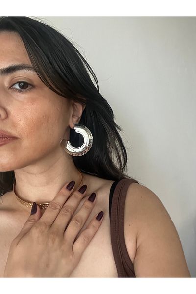 Hoop jewelery نموذج العلامة التجارية أقراط كبيرة الشكل