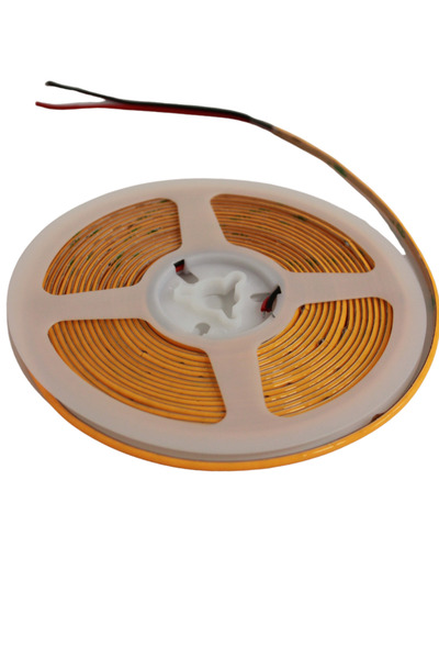 Hazar Led 12 Volt 3MM 400 Ledli İnce Esnek Cob Şerit Led Amber (Sarı) IP20 5 ...