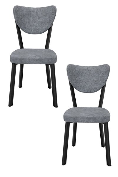 Evdemo Elma 2li Mutfak Yemek Masası Sandalyesi Gri