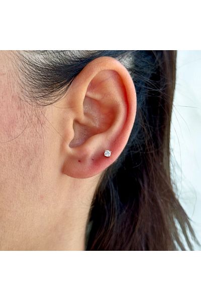 NiAccessory New Season Single Stone Steel Earrings