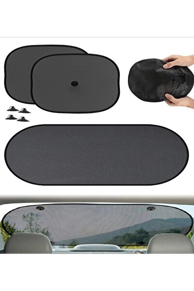 MVC Concept Araba Oto Arka Ve Yan Cam Vantuzlu Perde Güneşlik Set 3lü Gölgeli...