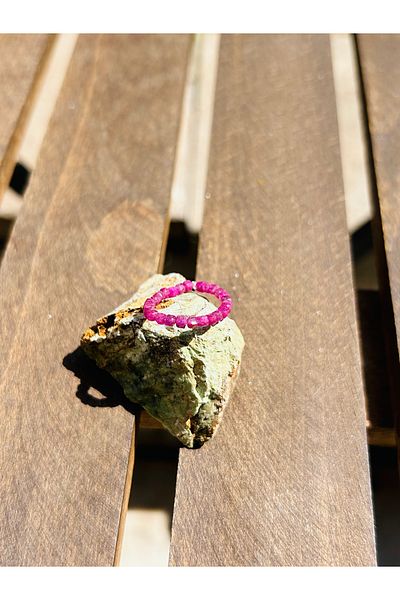 Luna Flexible Ruby Natural Stone Ring