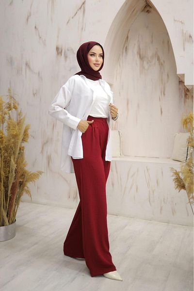 Moda İkra Women's - Elastic Waist Fabric Trousers