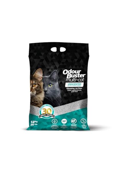 Odour Buster قمامة متعددة التكتل للقطط، 12 كجم