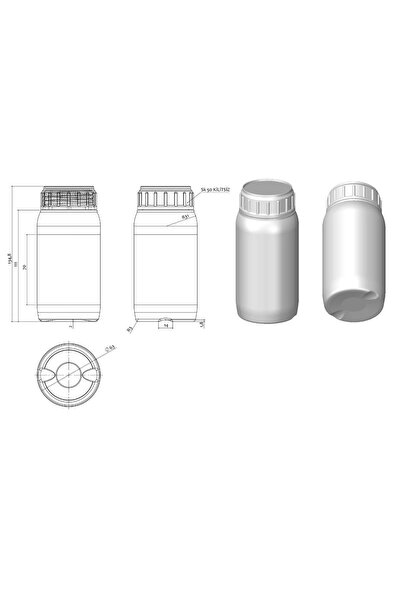 Güvenç Ambalaj 100 Adet - 250ml Beyaz Polietilen Tarım Şişesi