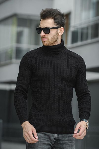 Oksit Ανδρικό πλεκτό κορμάκι με ψηλό λαιμό Seka 821 Slim-Fit